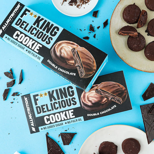 AllNutrition Μπισκότα Πρωτεΐνης με Επικάλυψη & Γέμιση Double Chocolate 128gr