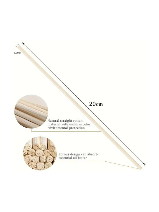 Fibre Diffuser Stick Natural 3.5mmx20cm Home Fragrance Set 8 Pieces