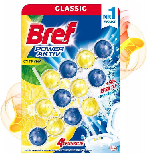 Bref Power Activ Bloc Toaletă cu aromă de Lămâie 3x50gr