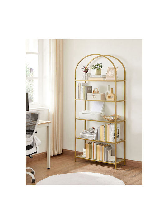Bücherregal Gold 83x30.2x183.5cm
