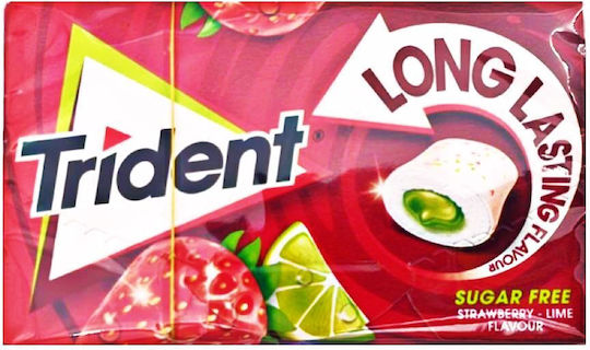 Trident Τσίχλες Long Lasting με Γεύση Strawberry Lime 16τμχ 22gr