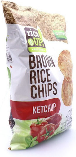 RiceUp Tort de orez Brown Rice Chips cu aromă de Ketchup Integral Fără gluten 60gr