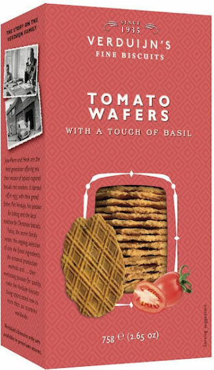 Verduijn's Kekse Tomato And Basil Wafers mit Geschmack Tomate 75gr