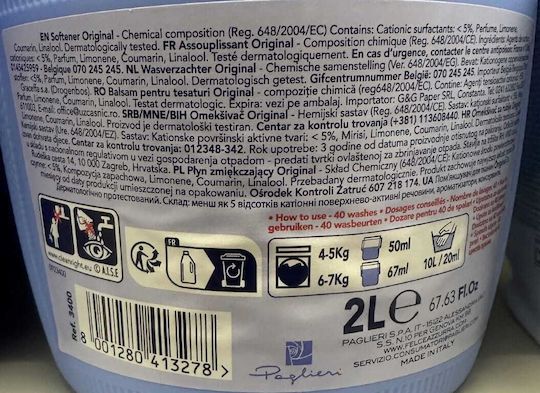 Felce Azzurra Fabric Softener 2 L Original