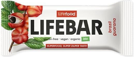 Lifefood Βιολογική Really Raw Lifebar Plus Μπάρα Ενέργειας / Raw / Ξηρών Καρπών με Καρύδια Βραζιλίας & Γκουαρανά 47gr