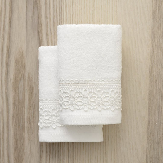 Nima Badetuch-Set 2 Stück Amara 30xcm Weiß Gewicht 400gr/m²