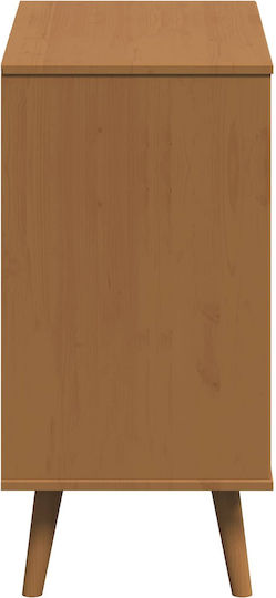 Comodă Dormitor Din Lemn Masiv Caramel 80x40x80cm