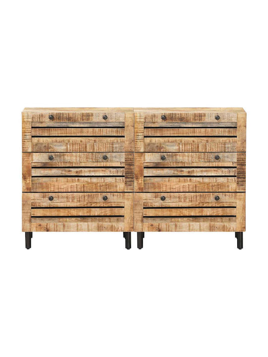 Chest of Drawers from Solid Wood Multicolour 120x33x75cm