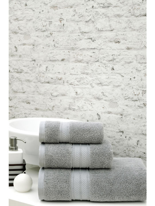 Liolios Home Bath Towel Set 3pcs Lisbon Grey Weight 600gr/m²
