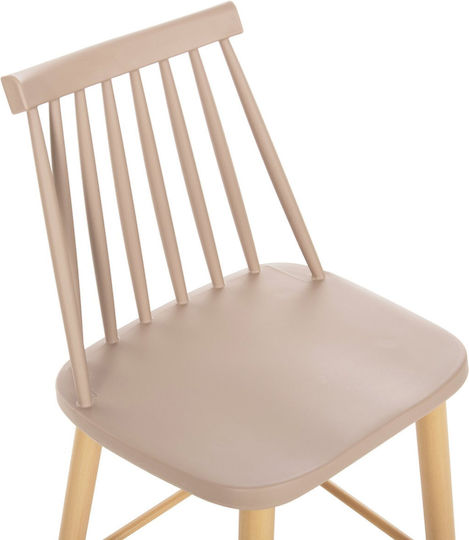 Hocker Bar aus Polypropylen Cappuccino 2Stück 45.5x46x97cm