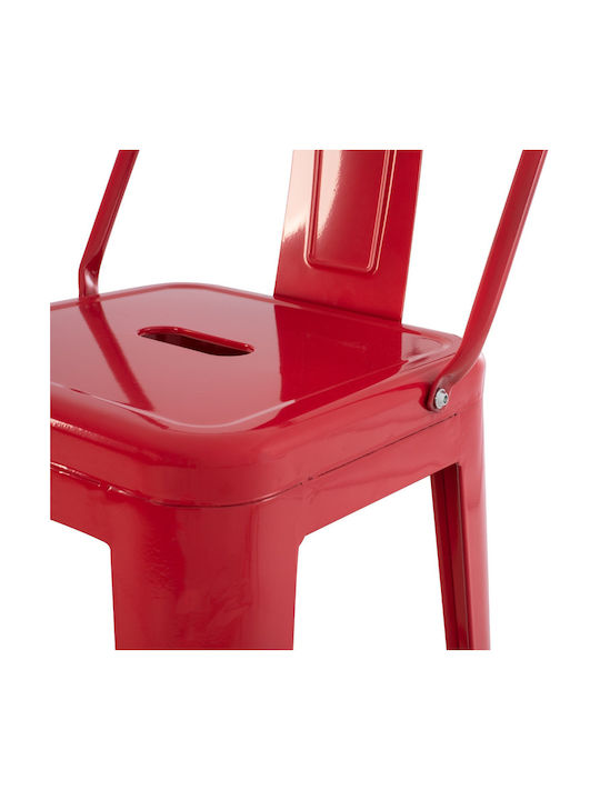 Hocker Bar mit Rückenlehne Metall Red 42x42x100cm