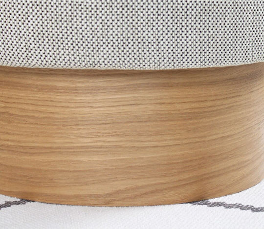 Hocker Für das Wohnzimmer Gepolstert mit Stoff Barren Grey-natural 47x47x66cm