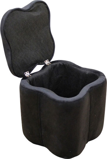 Taburet Cameră de Zi cu Spațiu de Depozitare Îmbrăcat în Catifea Negru Negru 30x30x34cm