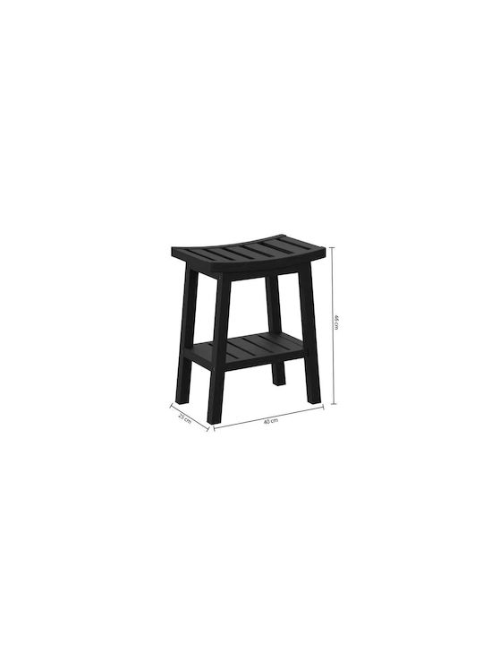 Hocker Für das Wohnzimmer Hölzernes Schwarz 40x25x46cm