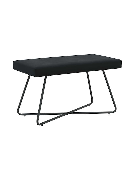 Samt Tabouret Schwarz 80x40x45cm