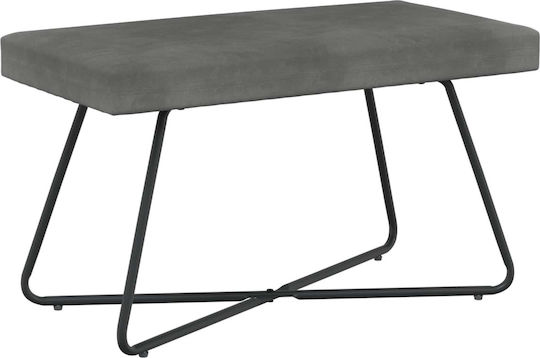 Bench Stool Upholstered with Dark Grey Velvet 80x40x45cm