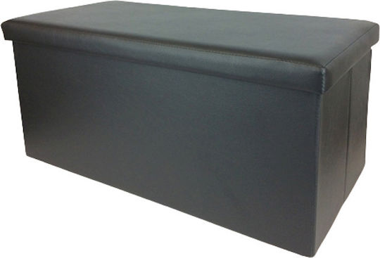 Ταμπουρέ με Αποθηκευτικό Χώρο Μαύρο 76x38x38εκ.