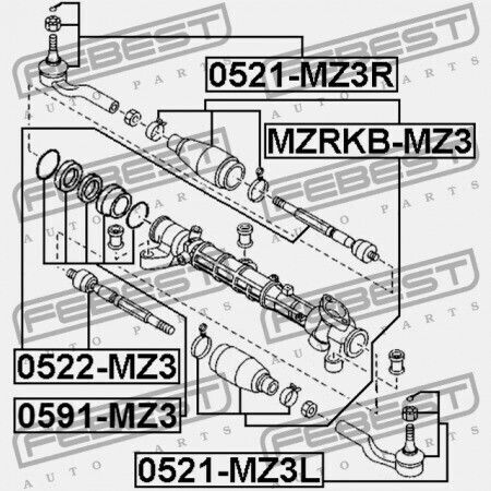 Steering Rod Cover Mazda 3 Bk 2003-2006 Eu Bp4l-32-12x