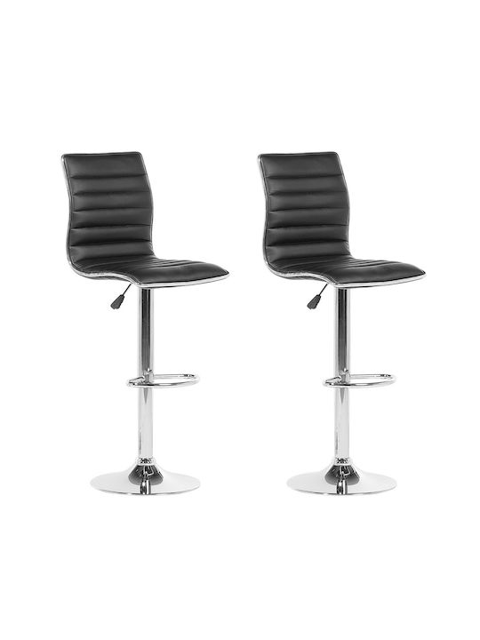 Stool Bar with Adjustable Height Black 2pcs