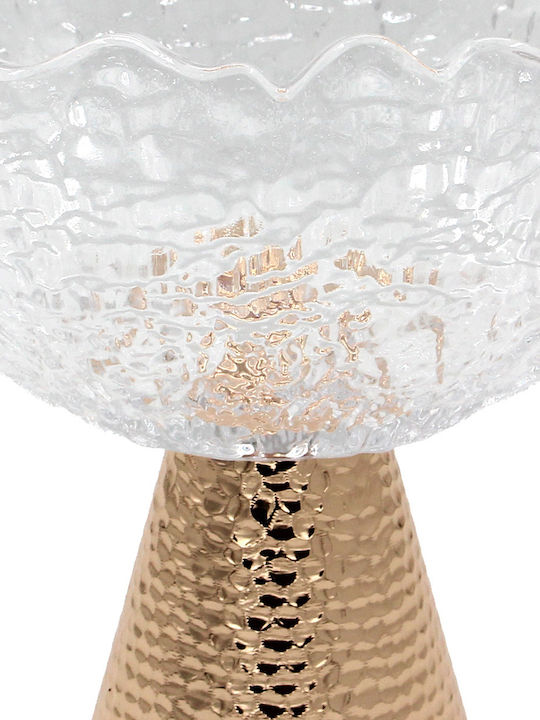 Keskor Decorative Glass Gold Bowl 30x16x20cm