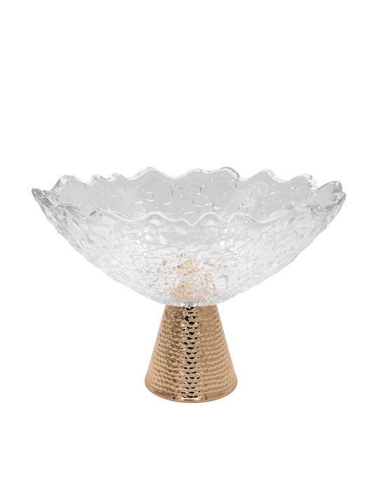 Keskor Decorative Glass Gold Bowl 30x16x20cm