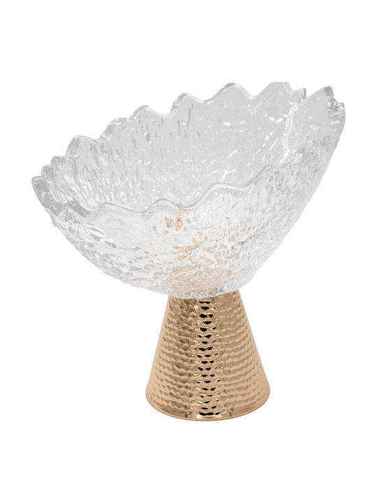 Keskor Decorative Glass Gold Bowl 30x16x20cm