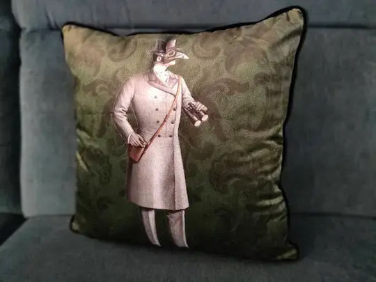 Steampunk Doctor Green Cushion 45x55cm