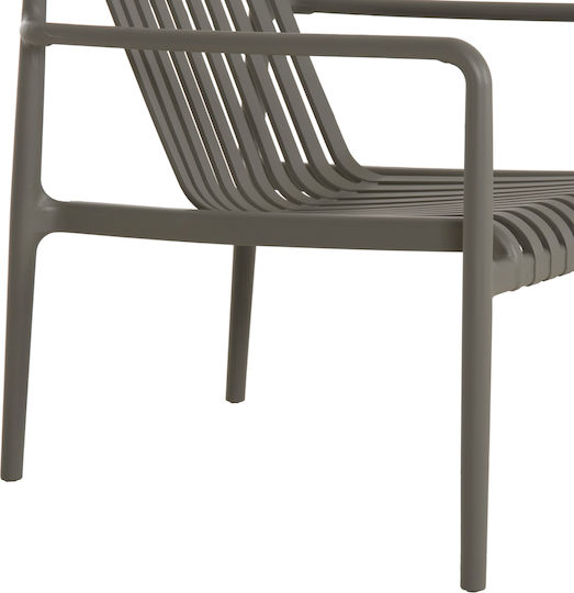 Fotoliu de Exterior din Polipropilenă Lounge Verde Olive 66x77x76cm