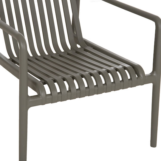 Fotoliu de Exterior din Polipropilenă Lounge Verde Olive 66x77x76cm
