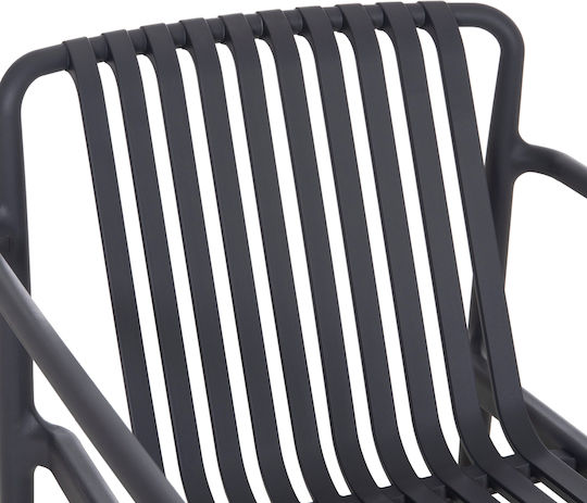 Gartenstühle Außenbereich Polypropylen Lounge Grau 66x77x76cm