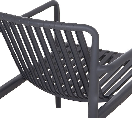 Gartenstühle Außenbereich Polypropylen Lounge Grau 66x77x76cm