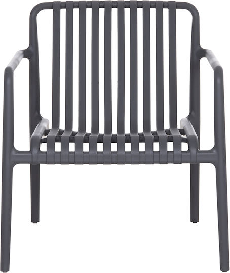 Gartenstühle Außenbereich Polypropylen Lounge Grau 66x77x76cm