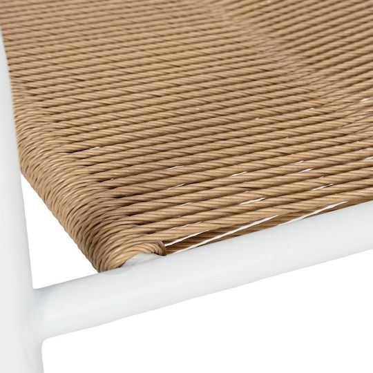 Καρέκλα Εξωτερικού Χώρου Rattan Solace Λευκό-φυσικό 56x65x82εκ.