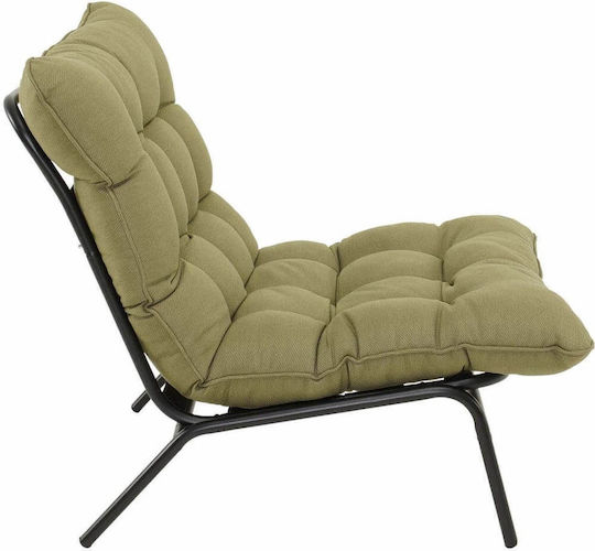 Gartenstühle Metallisch Olive mit Kissen 87x70x77,5cm