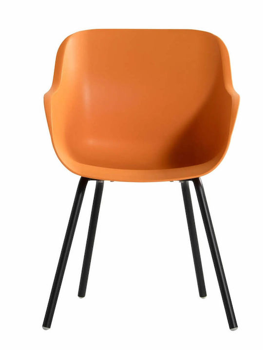 Outdoor Plastic Orange Chair 2 Pieces 55x58x85 cm