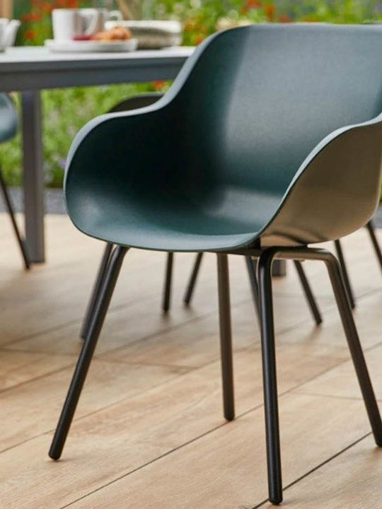 Outdoor Chair Plastic Night Green 2 Pieces 55x58x85 cm