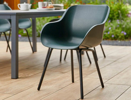 Scaun De Exterior Din Plastic Verde Închis 2 Buc 55x58x85 Cm