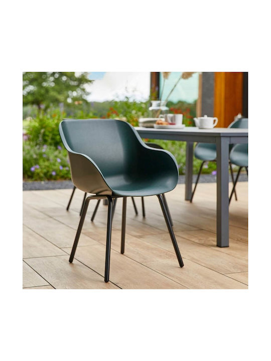Outdoor Chair Plastic Night Green 2 Pieces 55x58x85 cm