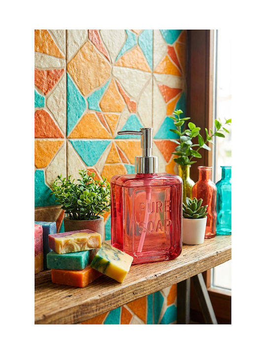 SteweHome Kitchen Glass Pink Dispenser 500ml