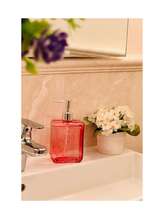 SteweHome Kitchen Glass Pink Dispenser 500ml