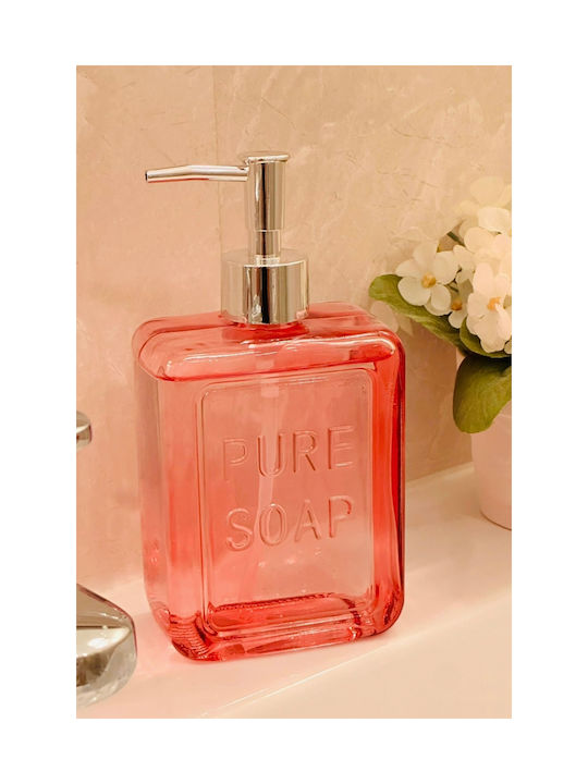 SteweHome Kitchen Glass Pink Dispenser 500ml