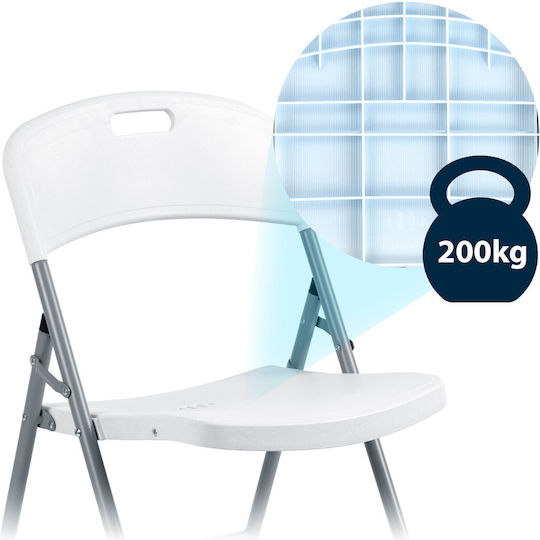 Catering-Stuhl Kunststoff Weiß 2Stück 46x50x80εκ.