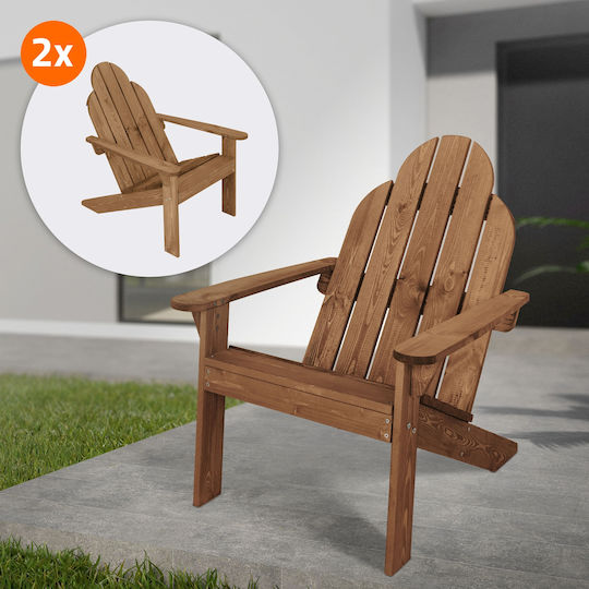 Πολυθρόνα Adirondack Καφέ 70x89x92.5εκ.
