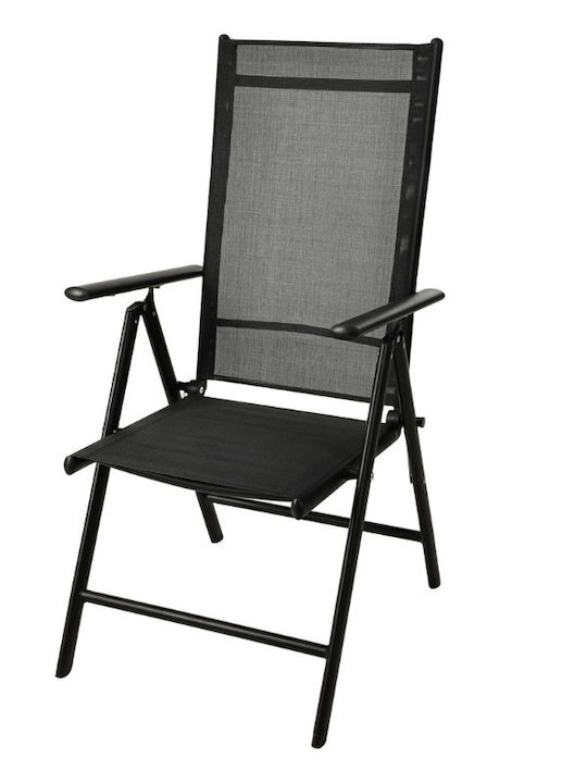 Outdoor Aluminum Chair Matt Black 56x65x103.5cm