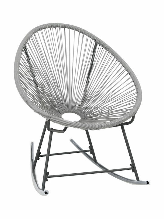 Κουνιστή Καρέκλα Rattan Γκρι 72.5x77x90εκ.