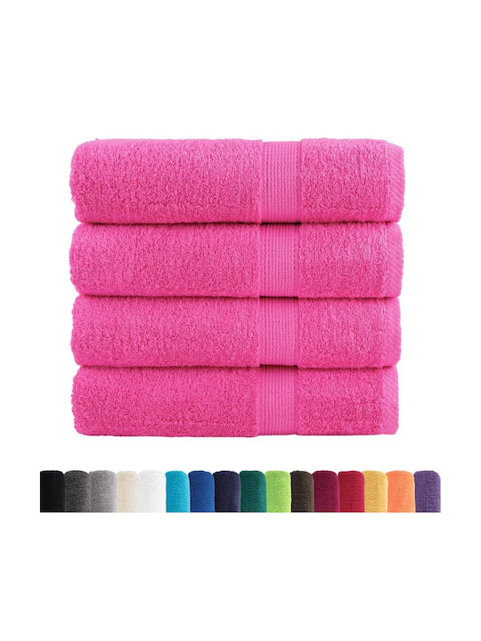 vidaXL Bath Towel Set 4pcs Pink Weight 600gsm