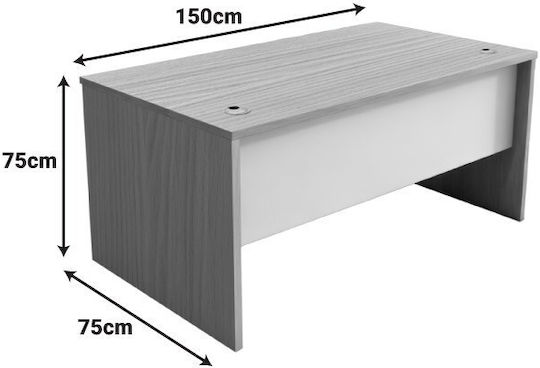 Pakketo Schreibtisch Armadi Holz Weiß 150x75x75cm