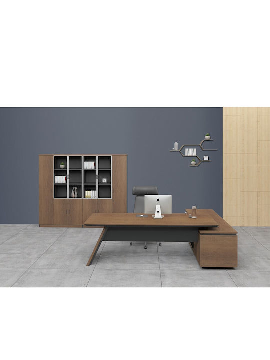 Birou Profesional Colțar Proline Din Lemn Maro 240x200x76cm EO965 L