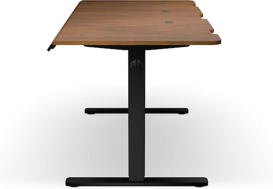 Ηλεκτρικό Γραφείο Gaming Atlas Ξύλινο Dark Wood