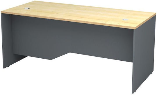 Büroschreibtisch Venturo mit Bücherregal 180x80x75cm Anthracite - Natural Beech